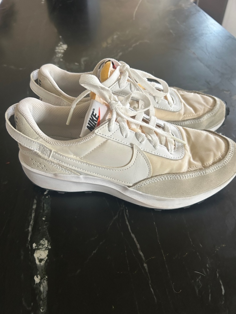 Nike Cream and White Vintage-Style Runners